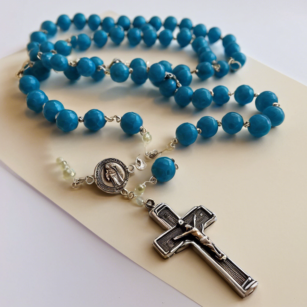 catholic rosary beads blue